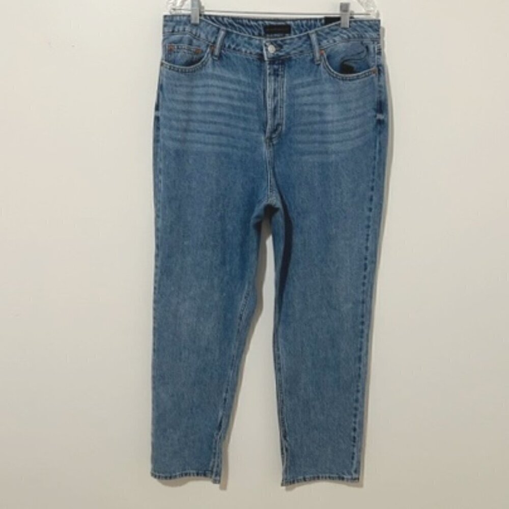 House of Harlow 1960 Super High Rise Straight Leg Jeans Split Hem Size 32